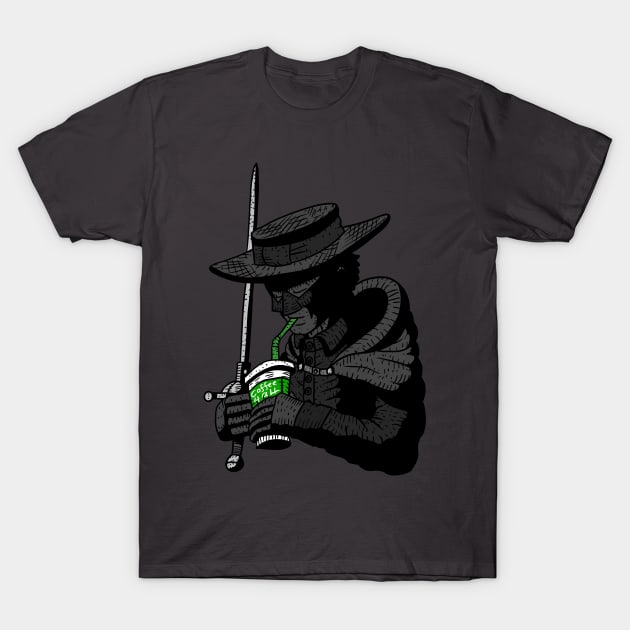 zorro, masked hero. justice and coffee for all. T-Shirt by JJadx